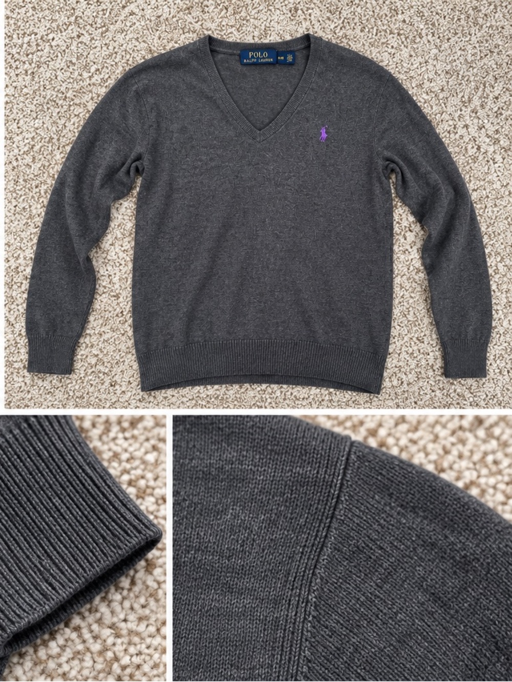 Ralph Lauren Polo V Neck 100% Cotton Size M